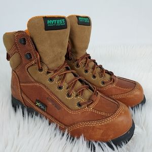 Hytest 12251 XRD composite toe boots, Men's size 7M, women's size 8, brown